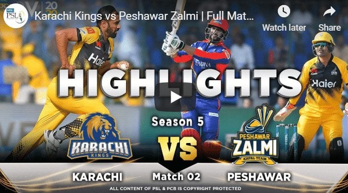 Karachi Kings vs Peshawar Zalmi | Full Match Highlights | Match 2 | 21 Feb 2020 | HBL PSL 2020 1