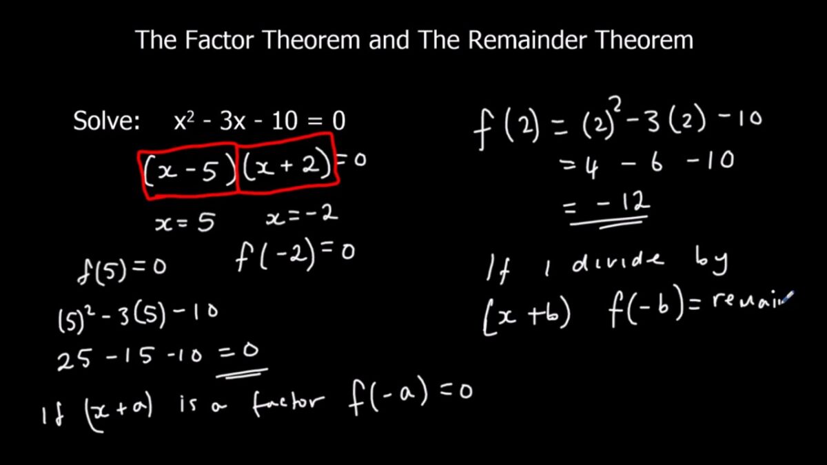 Difference between Factor Theorem & Remainder Theorem